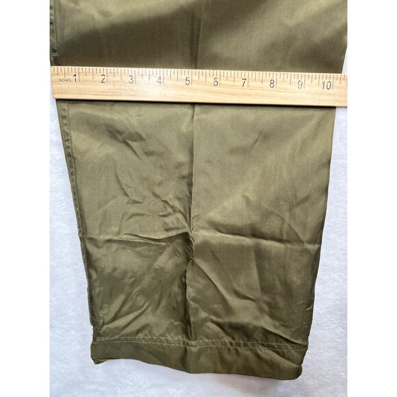 EVR Silk‎ Bomber Jacket Pant Set Womens XL Green Leopard Floral Vintage - Picture 13 of 16